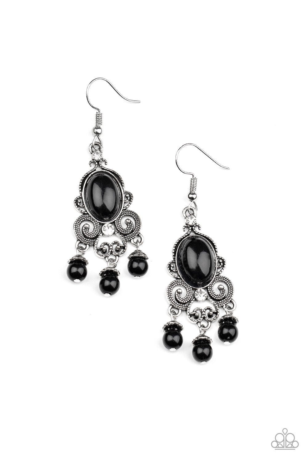 I Better Get Glowing Black Earrings - Paparazzi Accessories- lightbox - CarasShop.com - $5 Jewelry by Cara Jewels