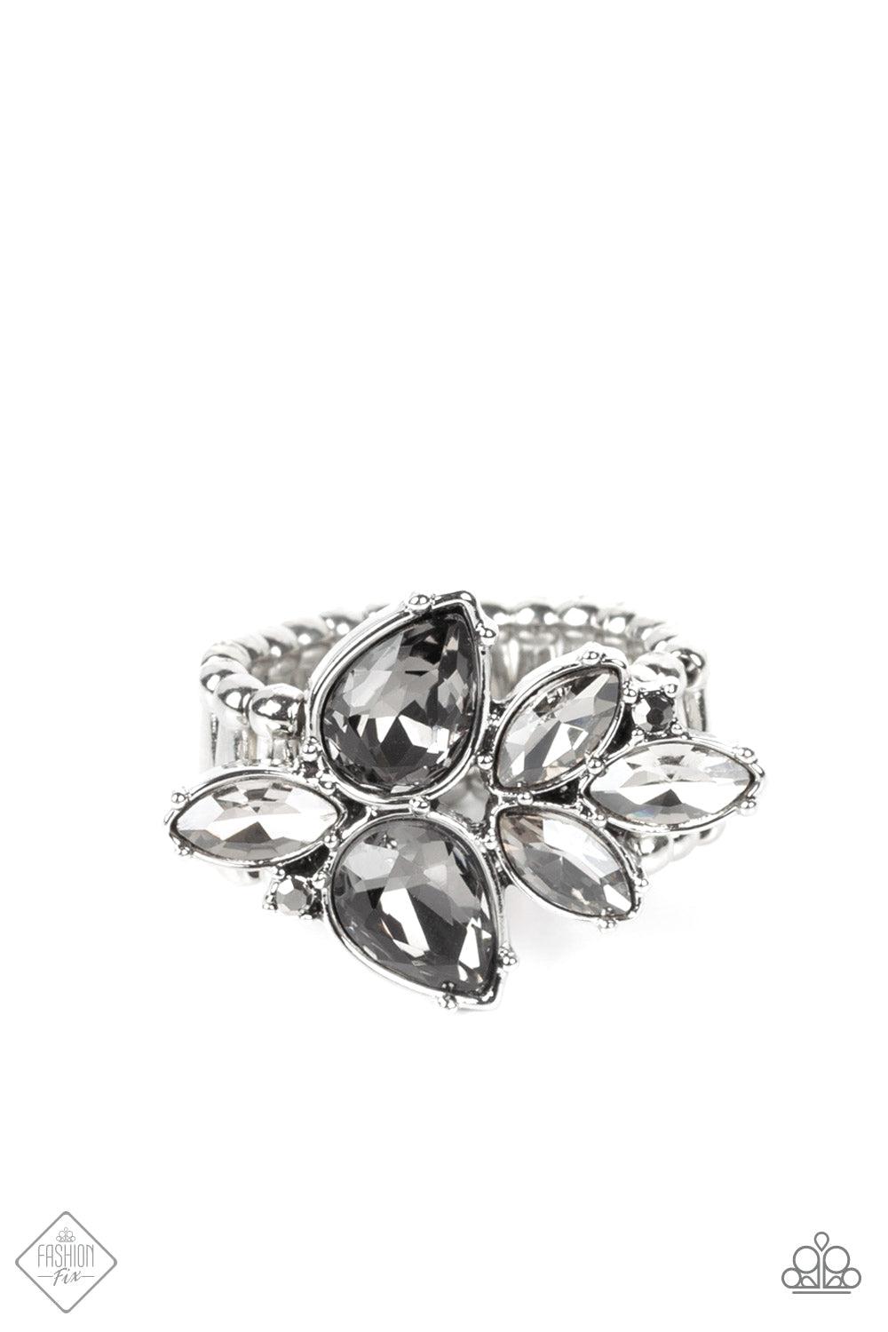 Ice-Cold Couture Silver Rhinestone Ring - Paparazzi Accessories- lightbox - CarasShop.com - $5 Jewelry by Cara Jewels