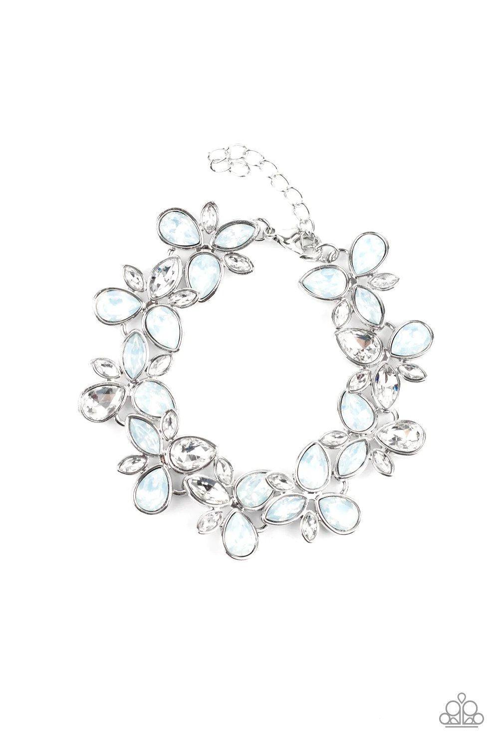 Ice Garden White Bracelet - Paparazzi Accessories- lightbox - CarasShop.com - $5 Jewelry by Cara Jewels