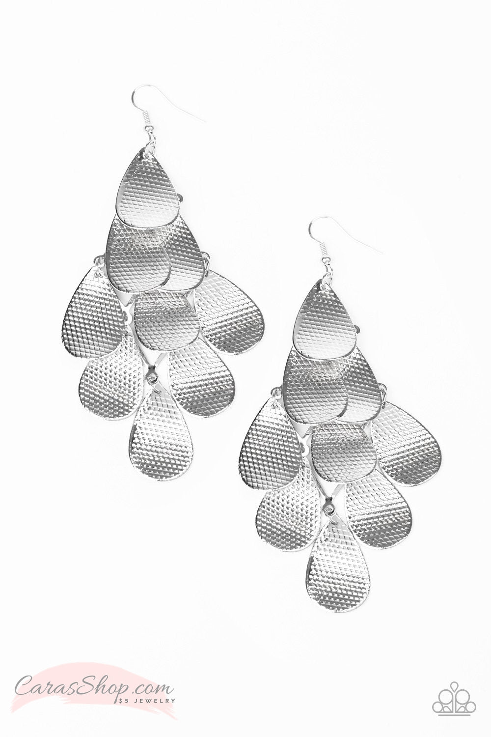 Iconic Illumination - Silver Earrings - Paparazzi Accessories-CarasShop.com - $5 Jewelry by Cara Jewels