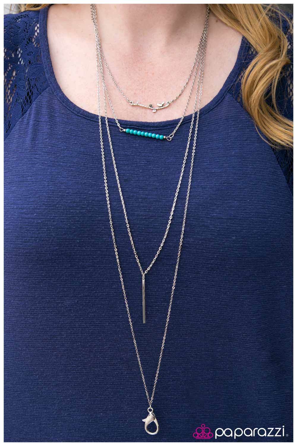 I&#39;m Like A Bird Blue Lanyard Necklace - Paparazzi Accessories-CarasShop.com - $5 Jewelry by Cara Jewels