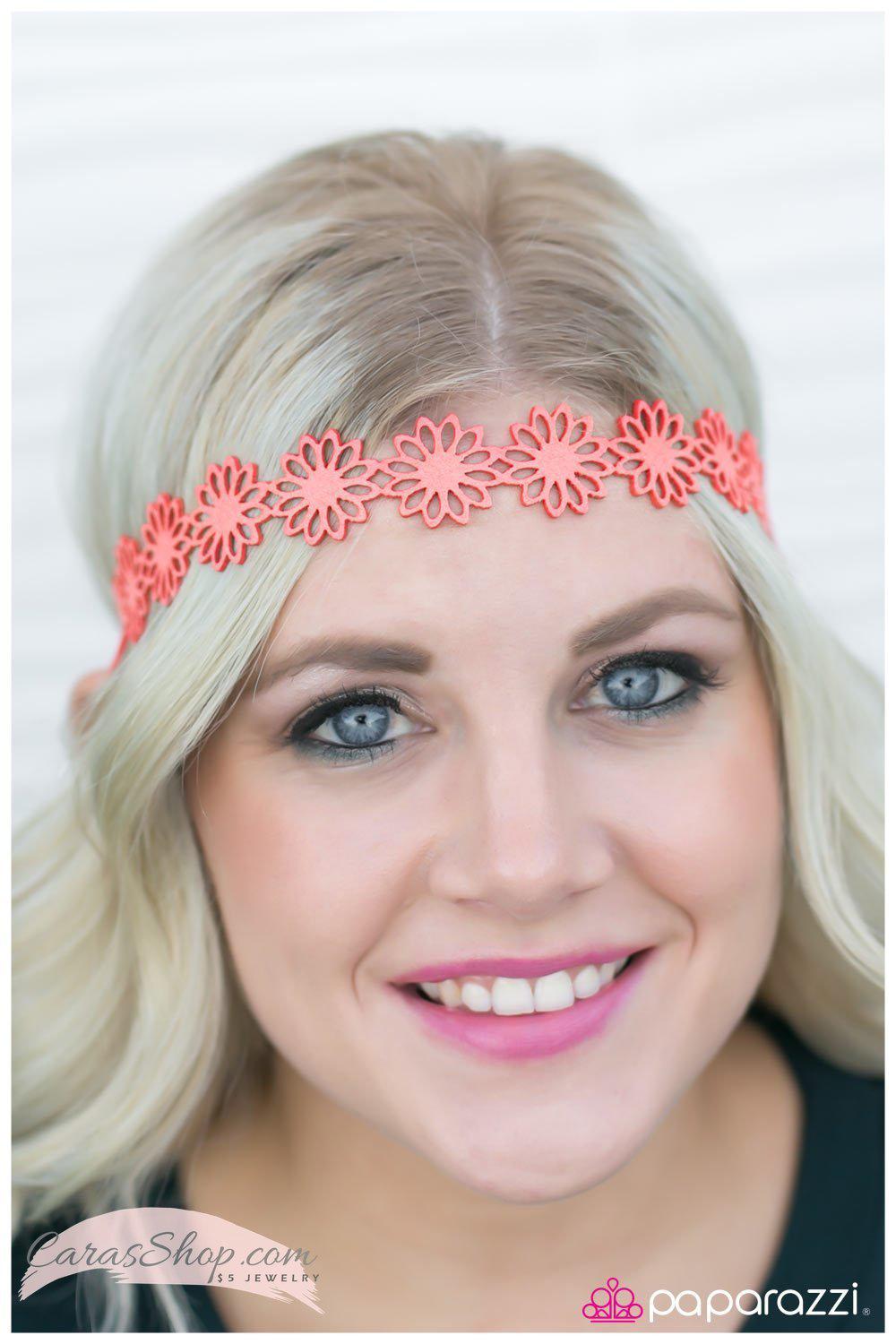 I&#39;m Walking on Sunshine - Coral Suede Hippie Headband - Paparazzi Accessories-CarasShop.com - $5 Jewelry by Cara Jewels