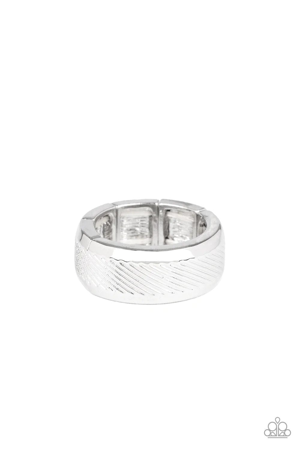 In A Scrape Men's Silver Ring - Paparazzi Accessories- lightbox - CarasShop.com - $5 Jewelry by Cara Jewels