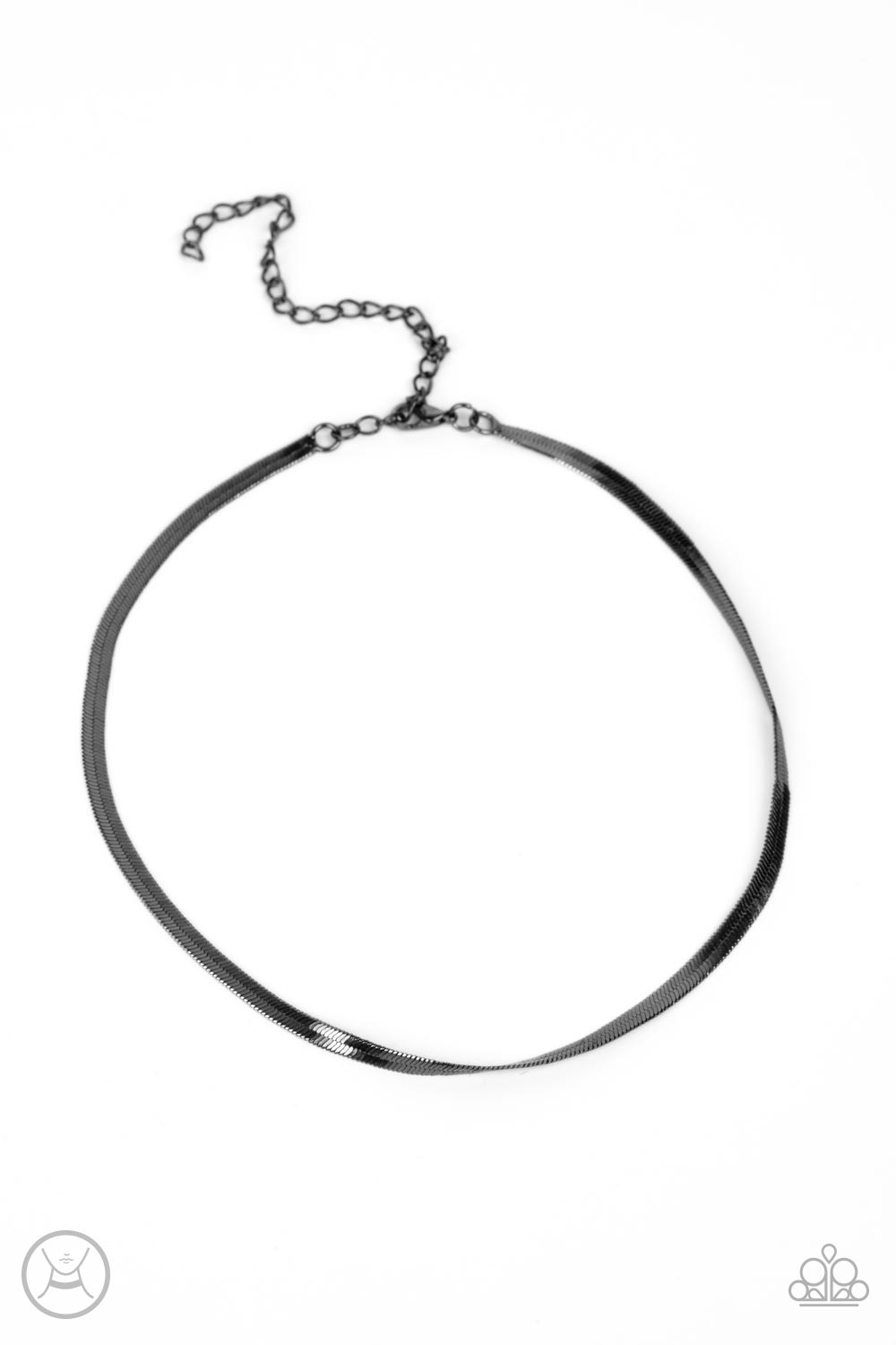 In No Time Flat Gunmetal Black Choker Necklace - Paparazzi Accessories- lightbox - CarasShop.com - $5 Jewelry by Cara Jewels