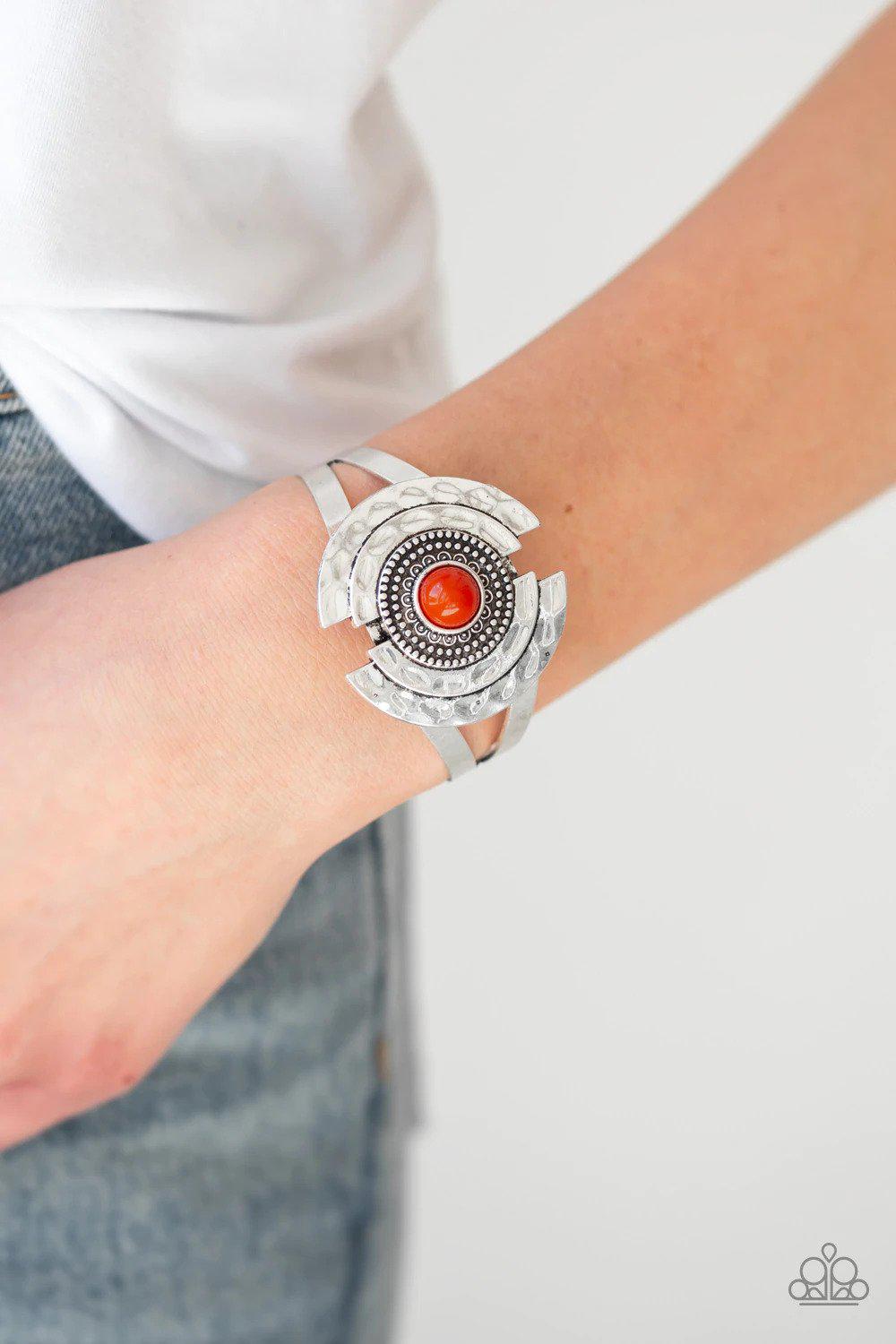 Incredibly Indie Orange Bracelet - Paparazzi Accessories- lightbox - CarasShop.com - $5 Jewelry by Cara Jewels