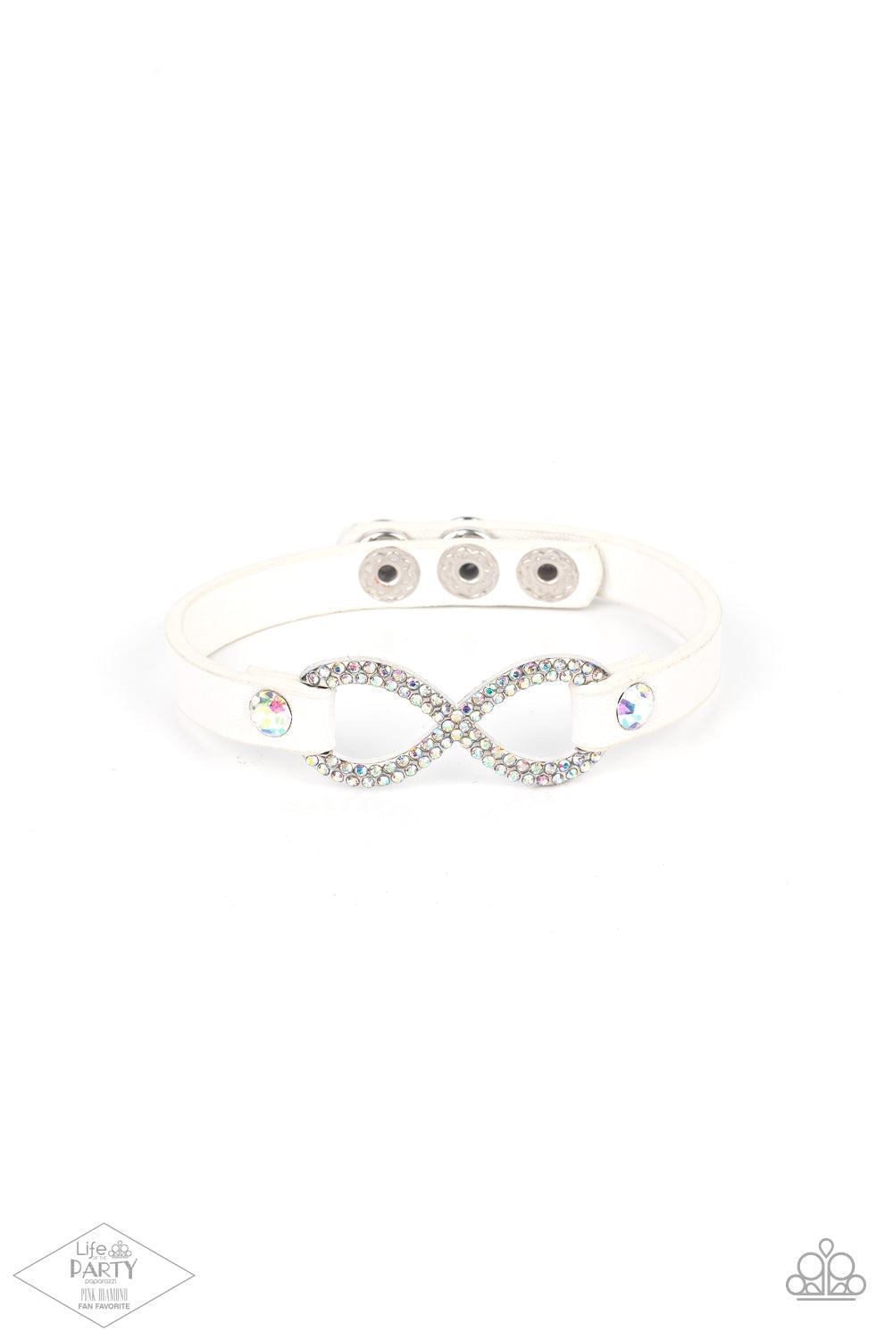 Innocent Till Proven GLITZY! Multi Iridescent Infinity Wrap Bracelet - Paparazzi Accessories- lightbox - CarasShop.com - $5 Jewelry by Cara Jewels