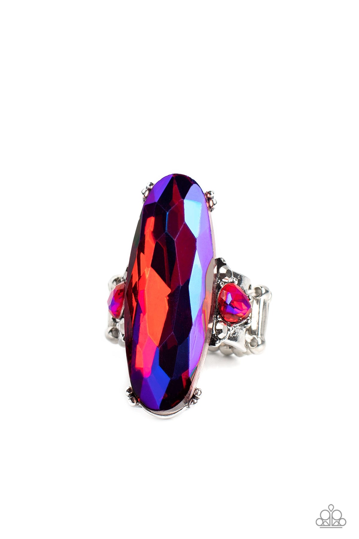 Interdimensional Dimension Pink Rhinestone Ring - Paparazzi Accessories- lightbox - CarasShop.com - $5 Jewelry by Cara Jewels