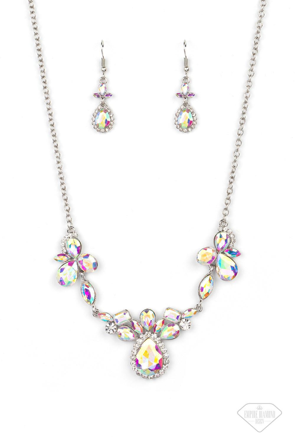 Intergalactic Icon Multi Iridescent Rhinestone Necklace - Paparazzi Accessories- lightbox - CarasShop.com - $5 Jewelry by Cara Jewels