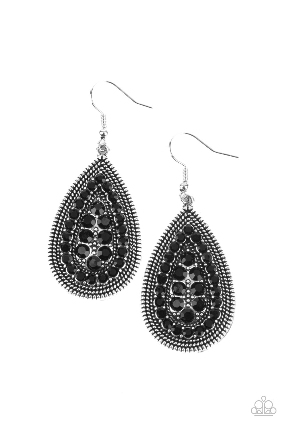 Interstellar Idol Black Earrings - Paparazzi Accessories- lightbox - CarasShop.com - $5 Jewelry by Cara Jewels