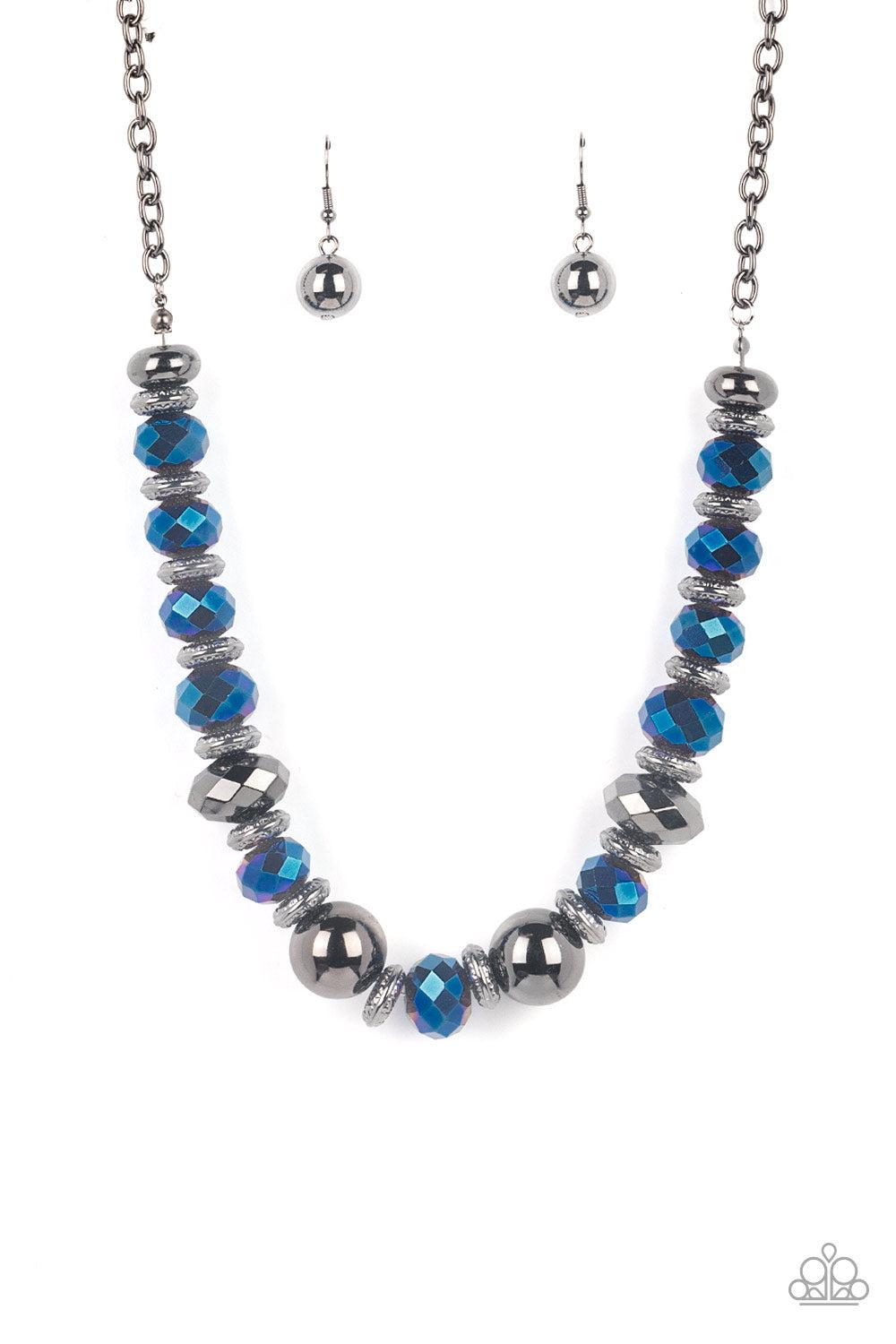 Interstellar Influencer Blue Necklace - Paparazzi Accessories- lightbox - CarasShop.com - $5 Jewelry by Cara Jewels