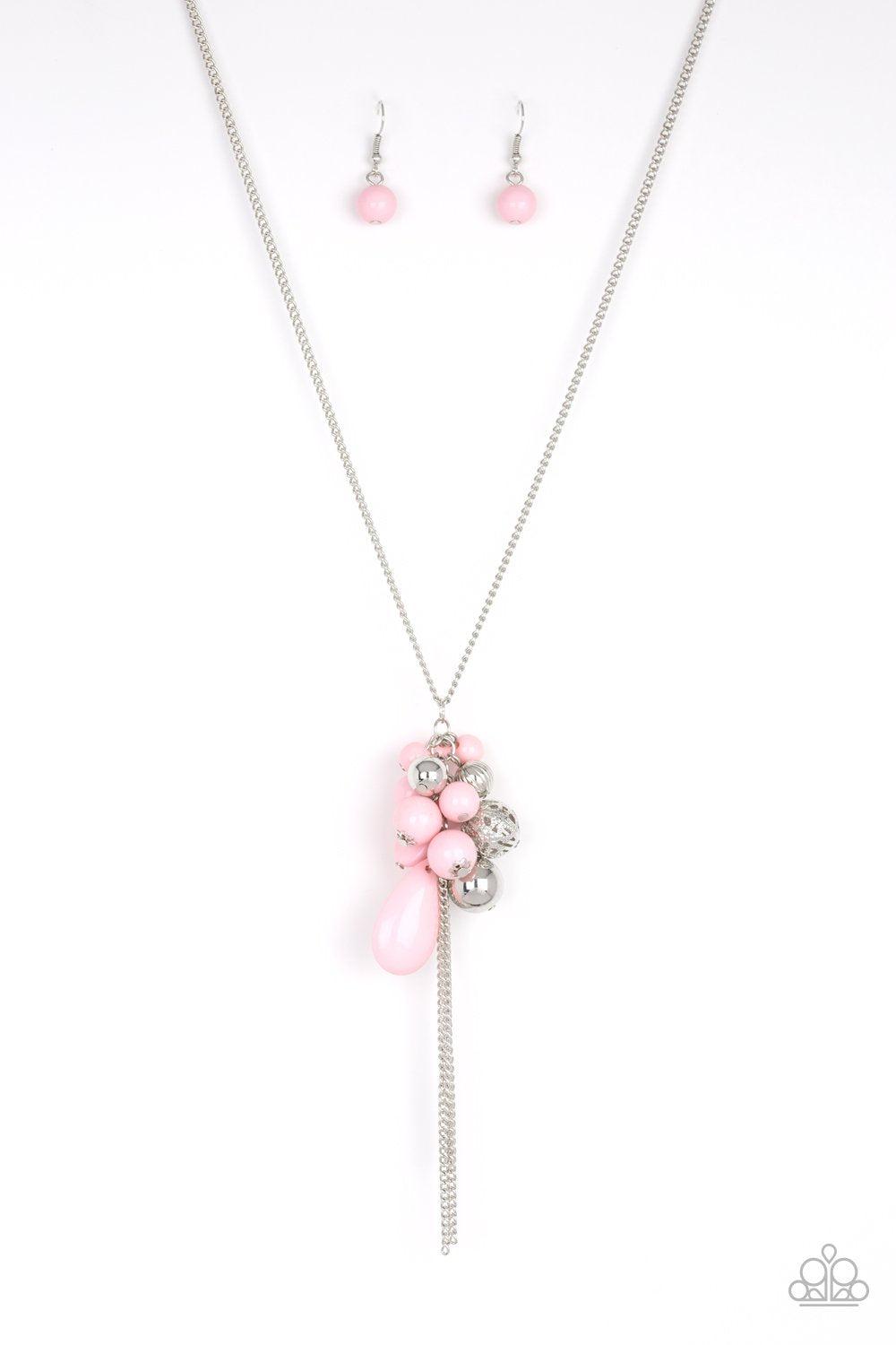 It&#39;s a Celebration Pale Pink Tassel Necklace - Paparazzi Accessories - lightbox -CarasShop.com - $5 Jewelry by Cara Jewels