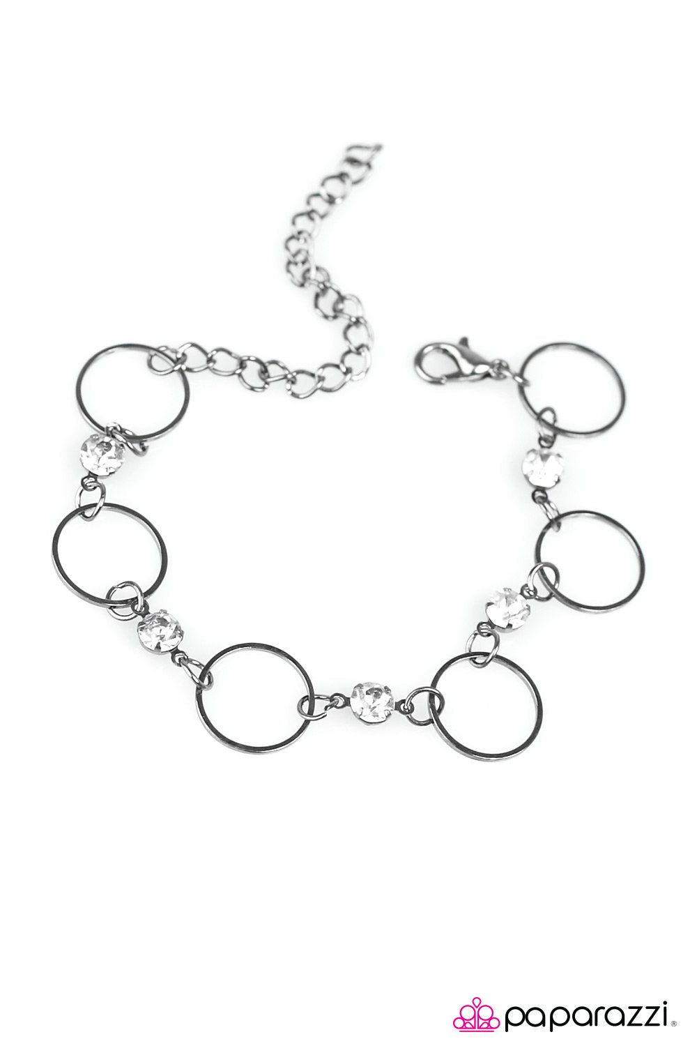 It&#39;s All In The Name Gunmetal Black Bracelet - Paparazzi Accessories-CarasShop.com - $5 Jewelry by Cara Jewels