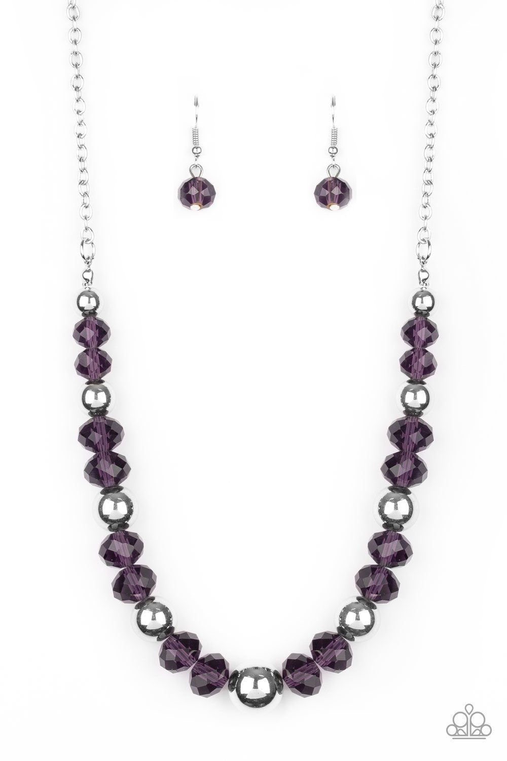 Jewel Jam Purple Necklace - Paparazzi Accessories-CarasShop.com - $5 Jewelry by Cara Jewels