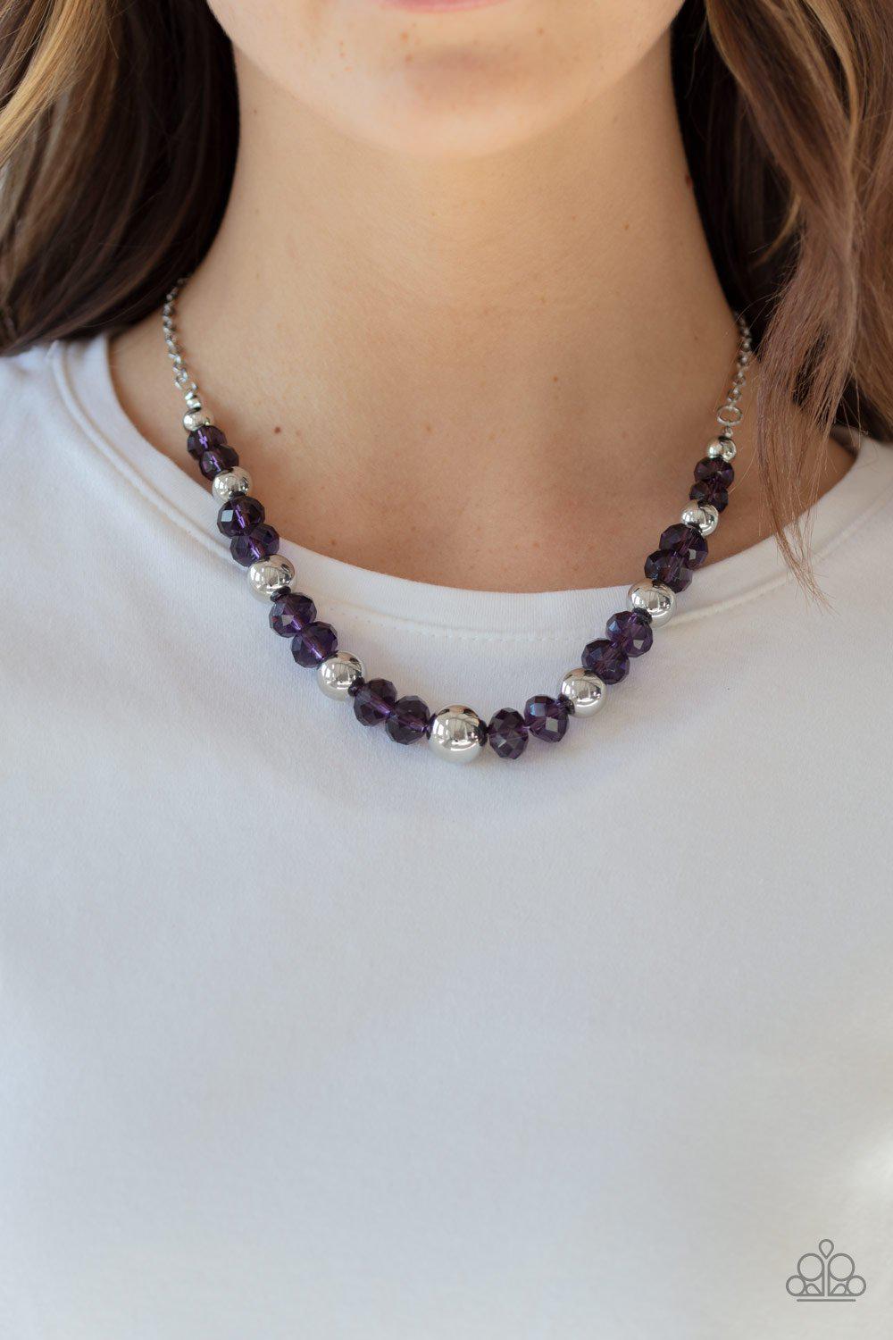 Jewel Jam Purple Necklace - Paparazzi Accessories-CarasShop.com - $5 Jewelry by Cara Jewels