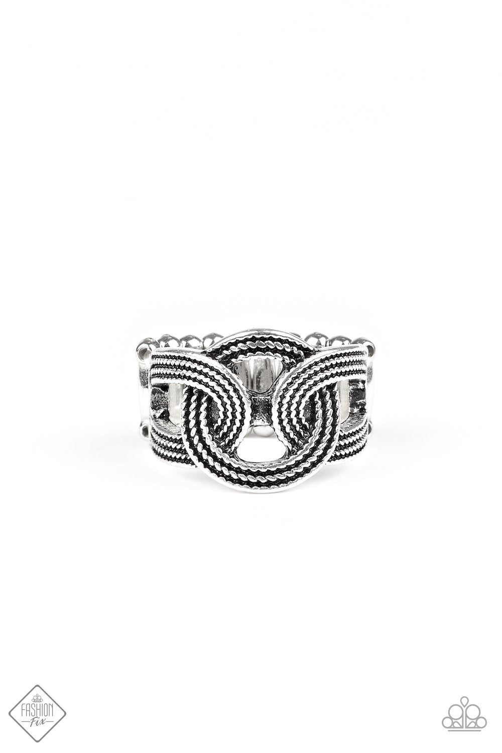 Join Forces Silver Ring - Paparazzi Accessories-CarasShop.com - $5 Jewelry by Cara Jewels