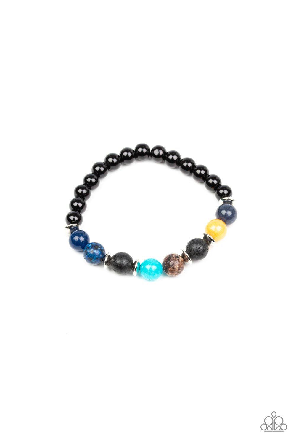 Journey Multi-colored Stone Stretch Bracelet - Paparazzi Accessories-CarasShop.com - $5 Jewelry by Cara Jewels