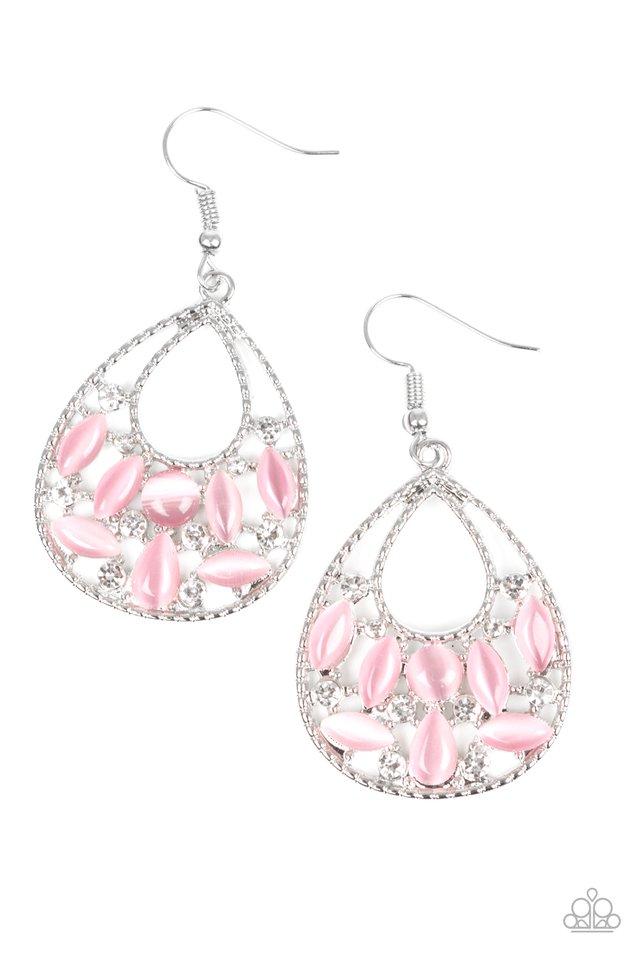 Just Dewing My Thing Pink Moonstone Earrings - Paparazzi Accessories-CarasShop.com - $5 Jewelry by Cara Jewels