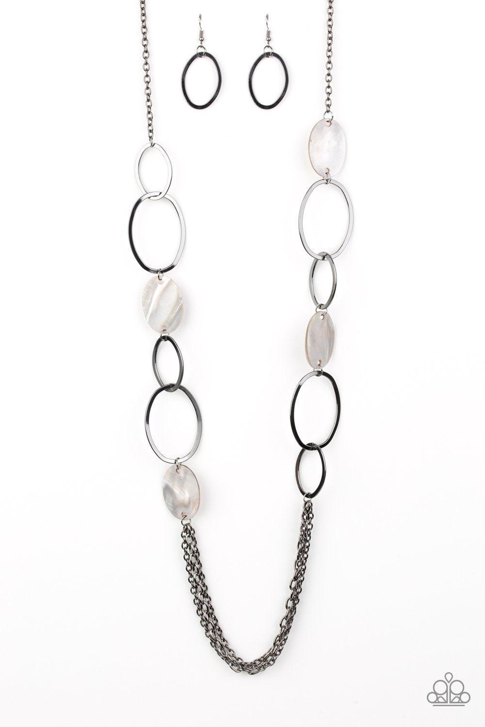 Kaleidoscope Coasts Black Necklace - Paparazzi Accessories - lightbox -CarasShop.com - $5 Jewelry by Cara Jewels