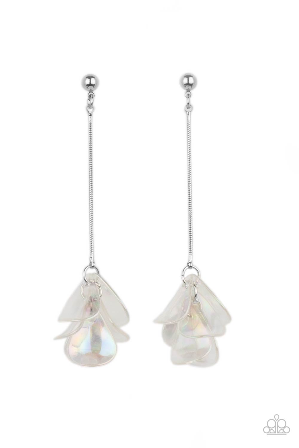 Keep Them In Suspense Multi Iridescent Acrylic Petal Earrings - Paparazzi Accessories- lightbox - CarasShop.com - $5 Jewelry by Cara Jewels