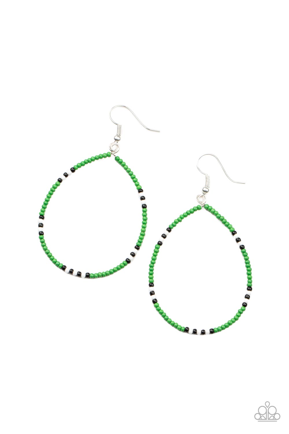 Keep Up The Good BEADWORK Green Seed Bead Earrings - Paparazzi Accessories- lightbox - CarasShop.com - $5 Jewelry by Cara Jewels