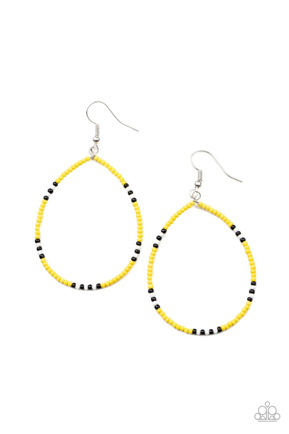 Keep Up The Good BEADWORK Yellow Seed bead Earrings - Paparazzi Accessories- lightbox - CarasShop.com - $5 Jewelry by Cara Jewels