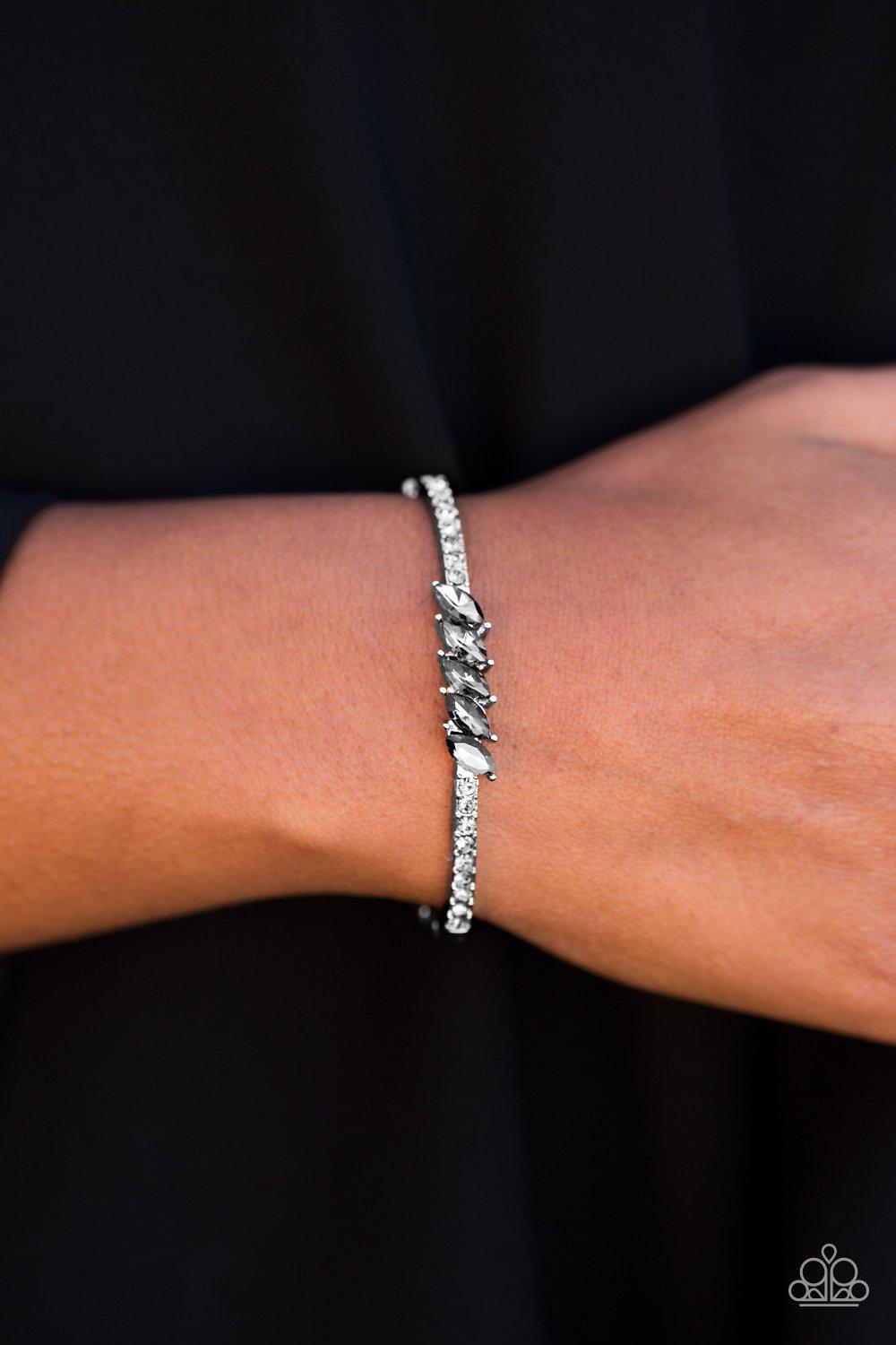 Lap of Luxury Silver Gem Stretch Bracelet - Paparazzi Accessories-CarasShop.com - $5 Jewelry by Cara Jewels