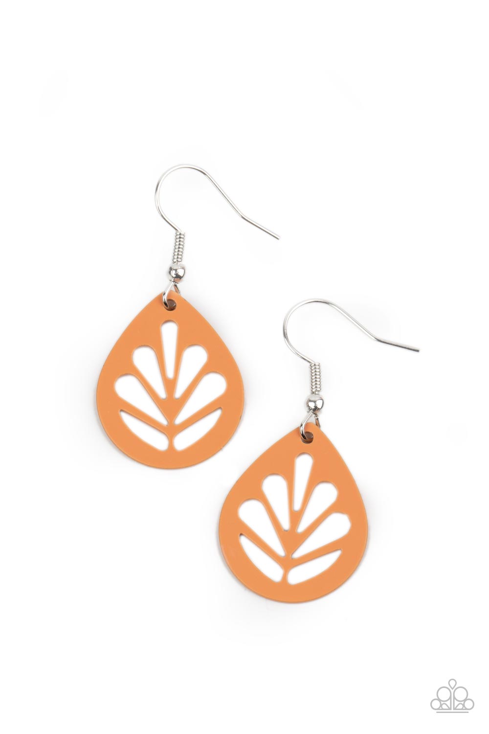 LEAF Yourself Wide Open Orange Leaf Earrings - Paparazzi Accessories- lightbox - CarasShop.com - $5 Jewelry by Cara Jewels