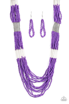 Paparazzi purple deals bead necklace