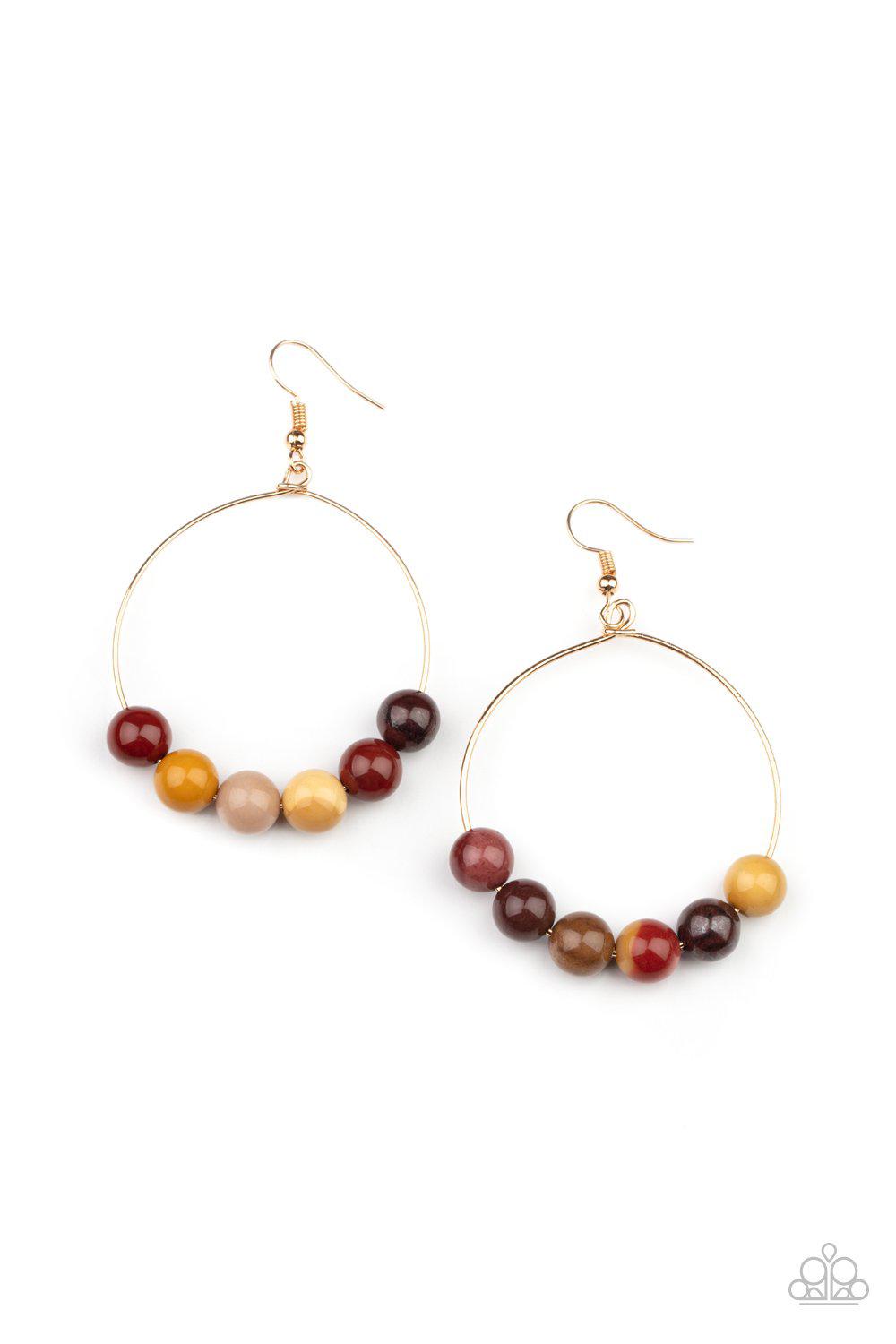 Let It Slide Multi-color Stone Earrings - Paparazzi Accessories- lightbox - CarasShop.com - $5 Jewelry by Cara Jewels