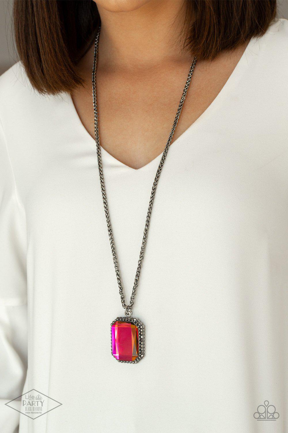 Let Your HEIR Down Multi Oil Spill Necklace - Paparazzi Accessories- model - CarasShop.com - $5 Jewelry by Cara Jewels