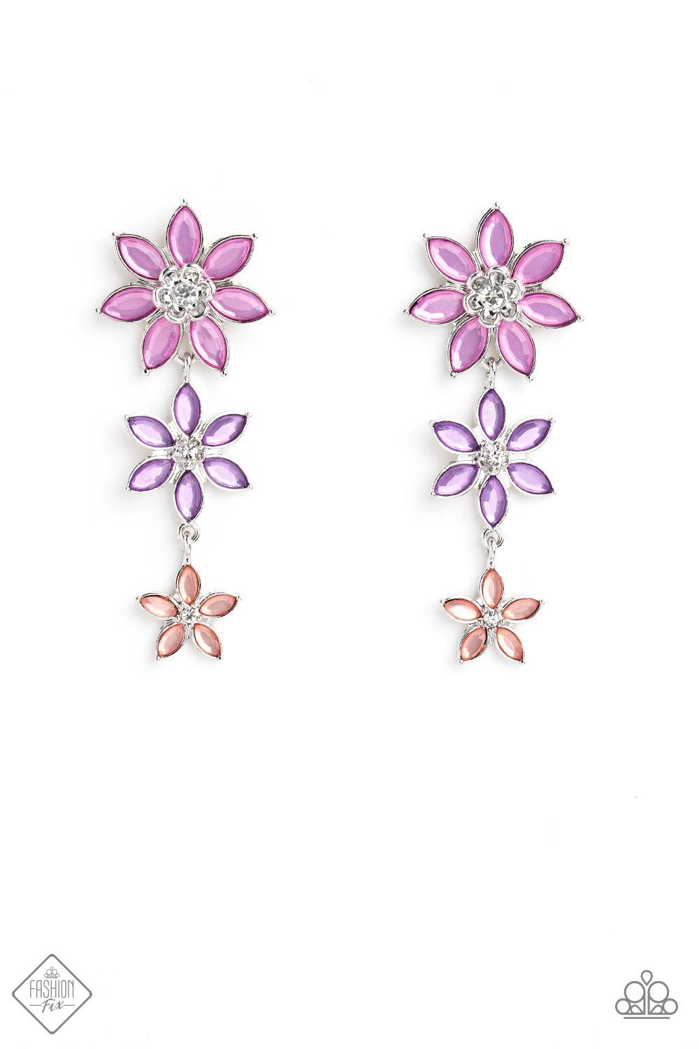 Lets Get it GARLAND Multi Flower Earrings - Paparazzi Accessories- lightbox - CarasShop.com - $5 Jewelry by Cara Jewels