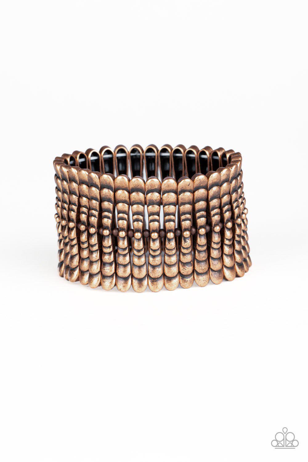 Copper stretch outlet bracelet paparazzi