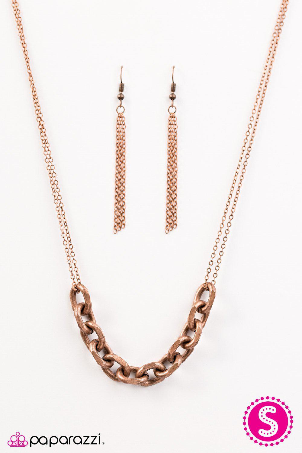 Lo and Be BOLD! Copper Chain Necklace - Paparazzi Accessories-CarasShop.com - $5 Jewelry by Cara Jewels