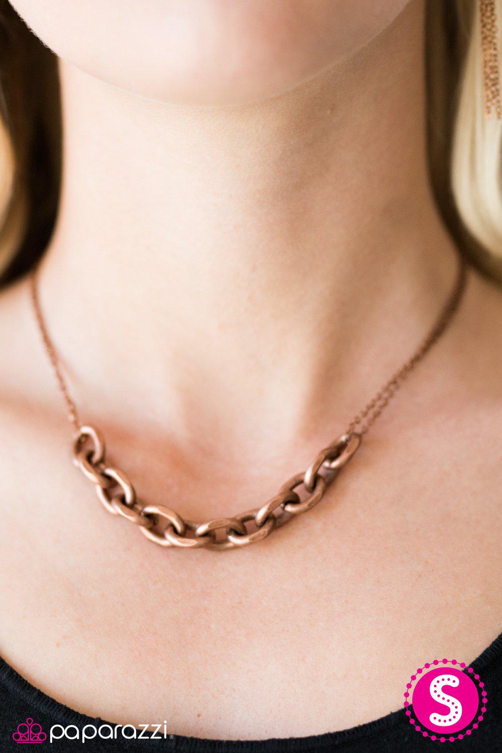 Lo and Be BOLD! Copper Chain Necklace - Paparazzi Accessories-CarasShop.com - $5 Jewelry by Cara Jewels