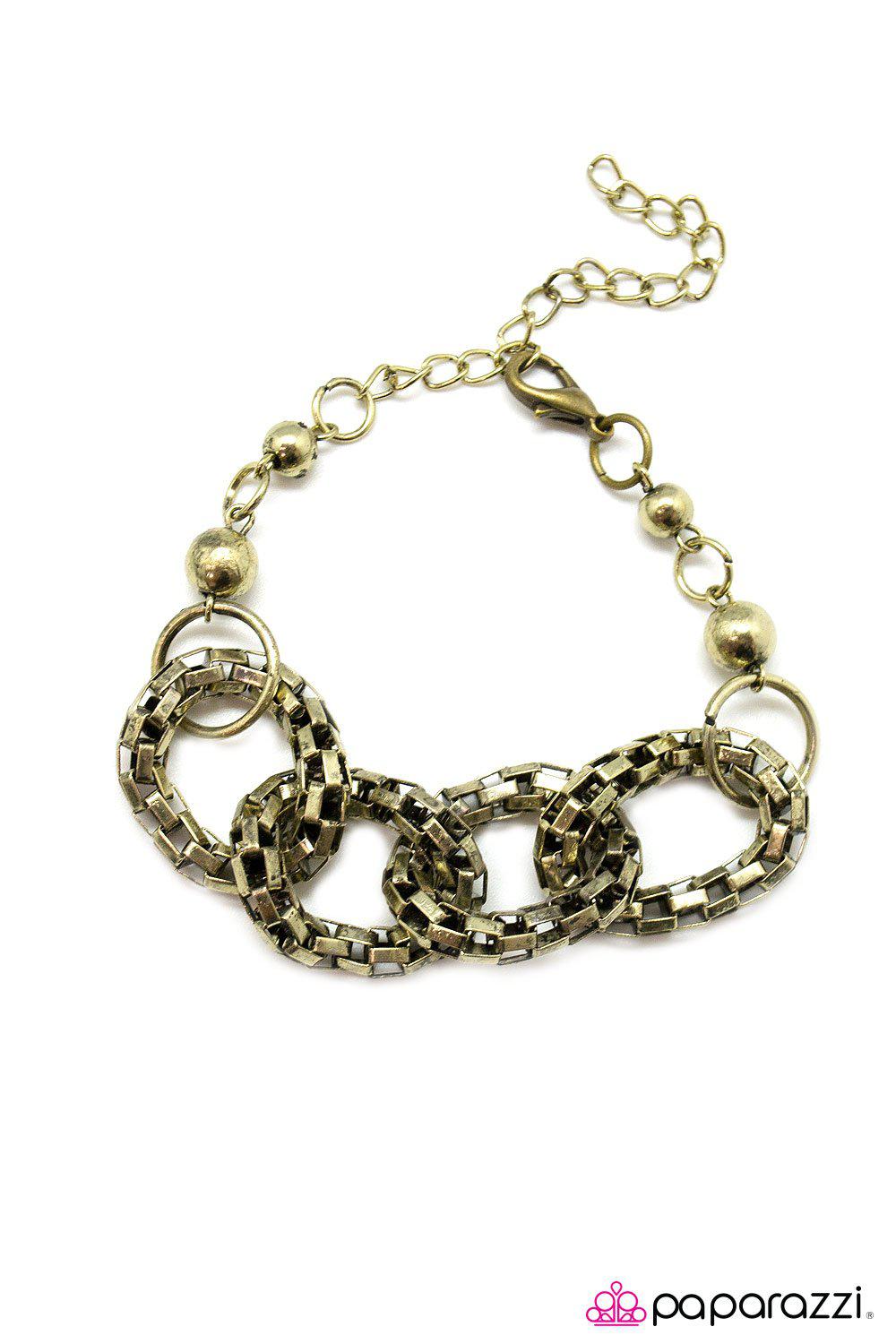 Look Alive! Brass Bracelet - Paparazzi Accessories-CarasShop.com - $5 Jewelry by Cara Jewels