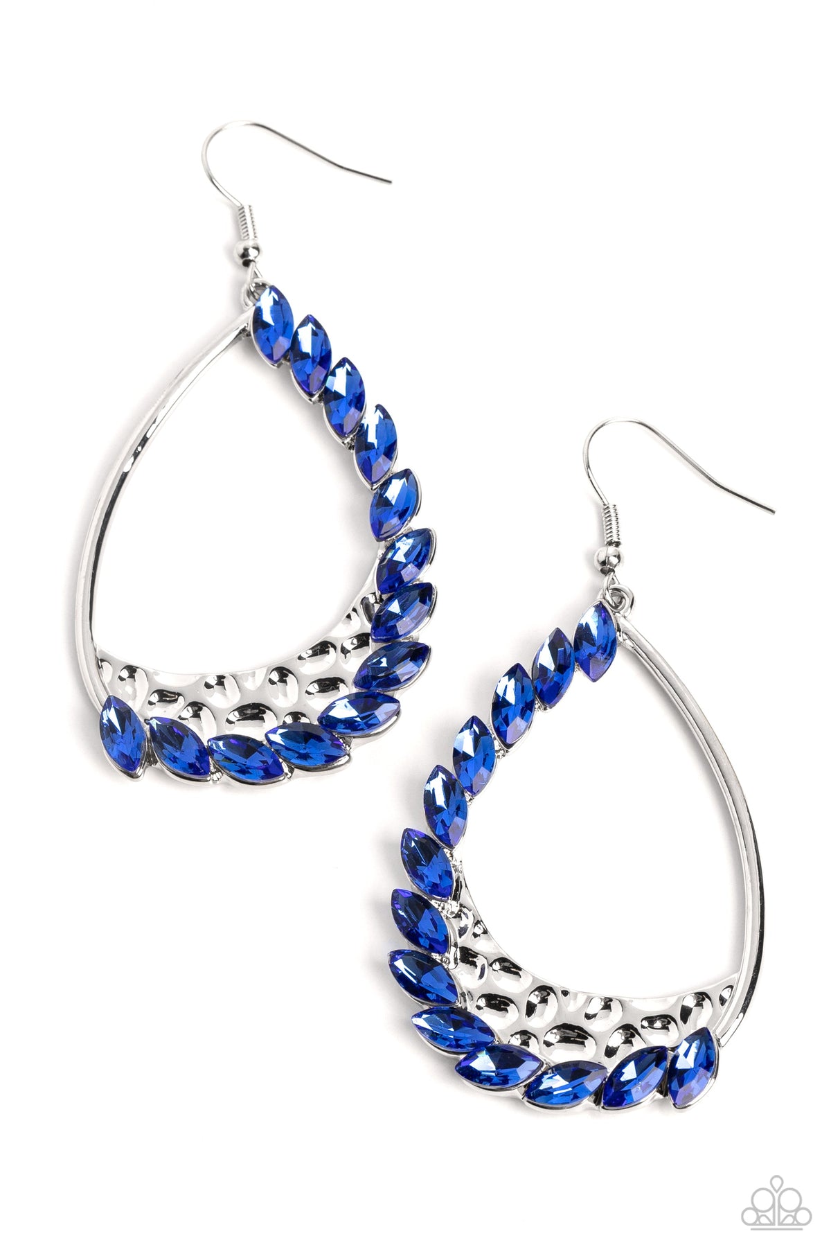 Looking Sharp Blue Rhinestone Earrings - Paparazzi Accessories- lightbox - CarasShop.com - $5 Jewelry by Cara Jewels