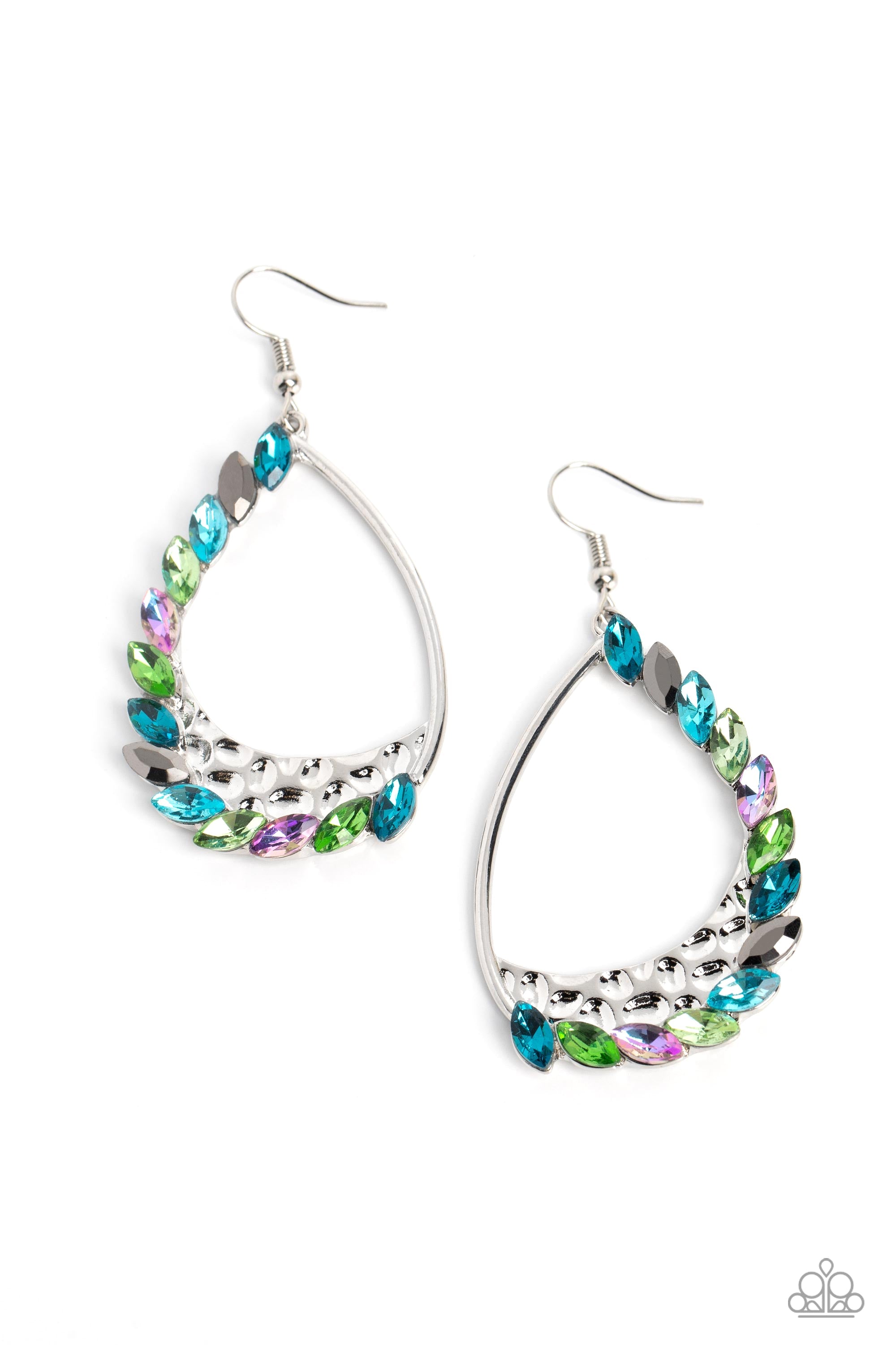 Looking Sharp Multi Rhinestone Earrings - Paparazzi Accessories- lightbox - CarasShop.com - $5 Jewelry by Cara Jewels