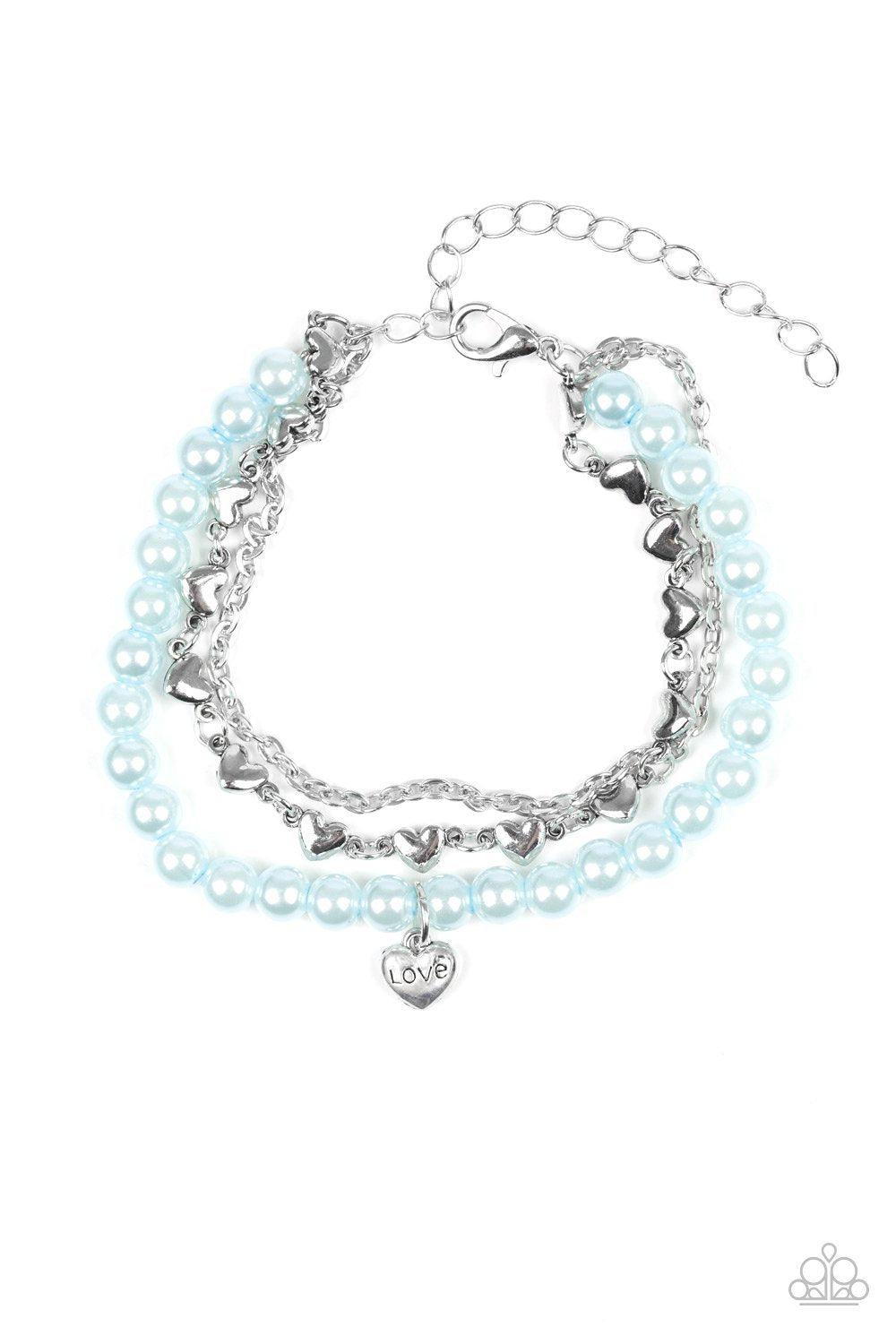 Love Like You Mean It Blue Pearl Bracelet - Paparazzi Accessories- lightbox - CarasShop.com - $5 Jewelry by Cara Jewels
