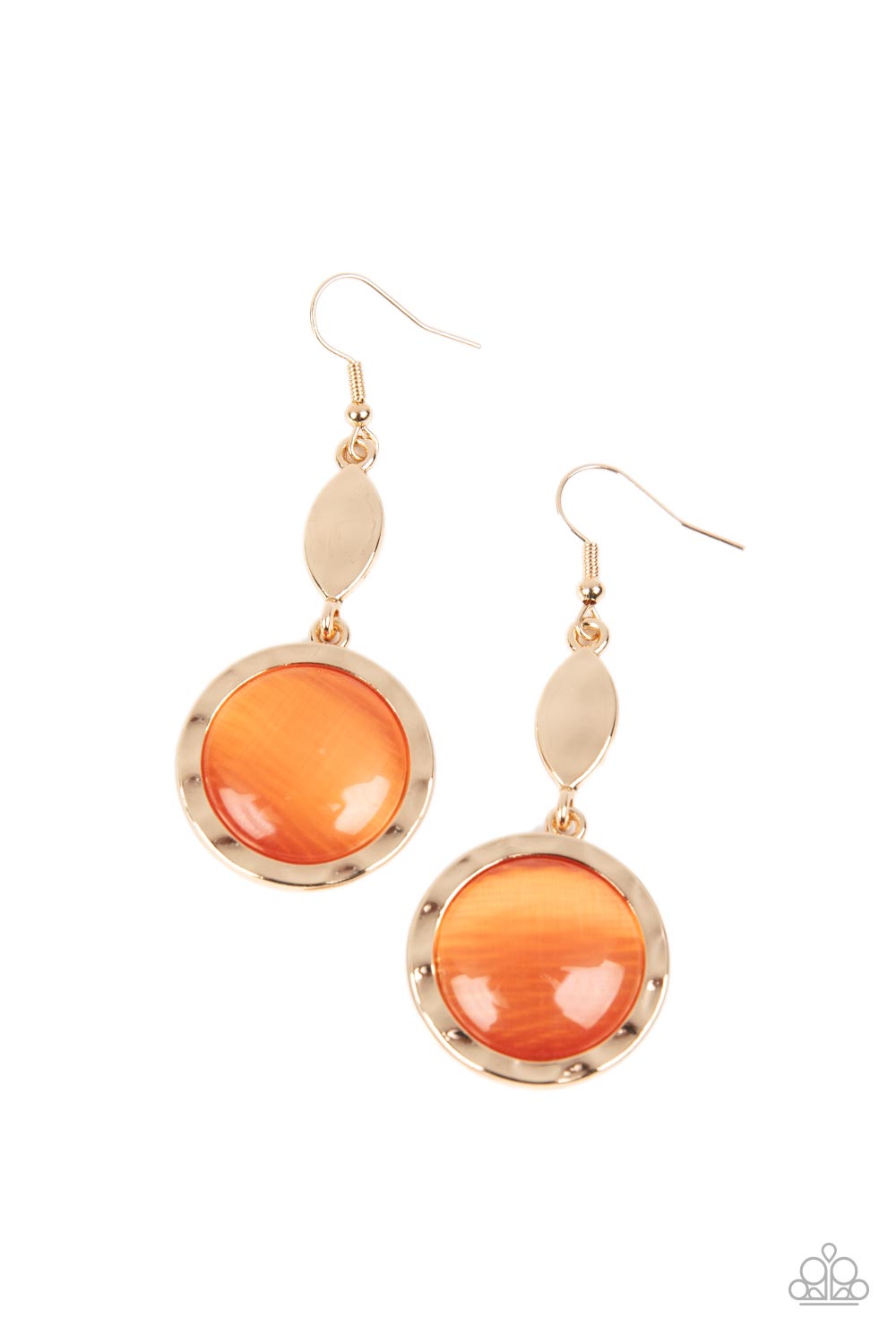 Magically Magnificent Orange Cat&#39;s Eye Stone Earrings - Paparazzi Accessories- lightbox - CarasShop.com - $5 Jewelry by Cara Jewels
