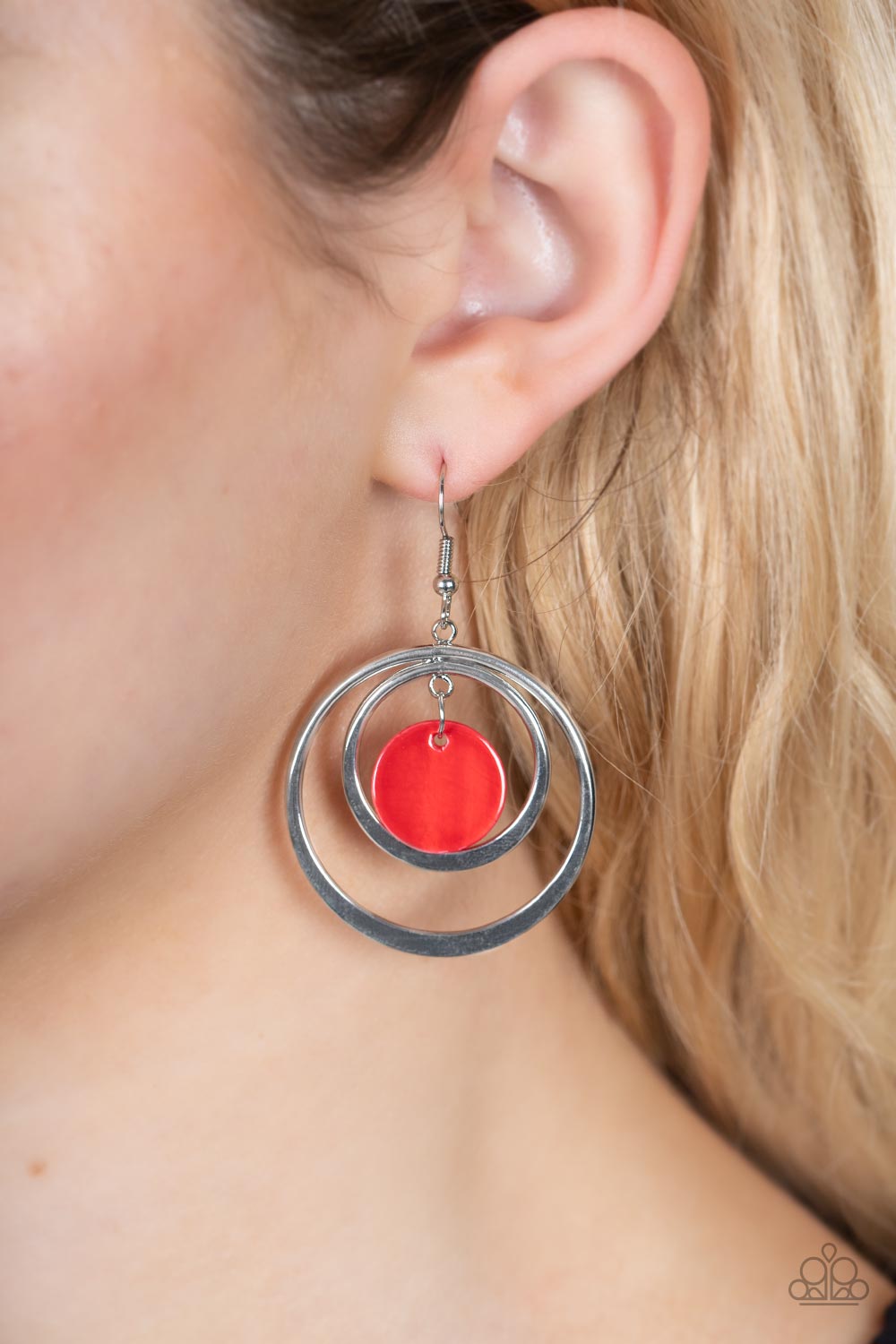 Mai Tai Tango Red Earrings - Paparazzi Accessories-on model - CarasShop.com - $5 Jewelry by Cara Jewels