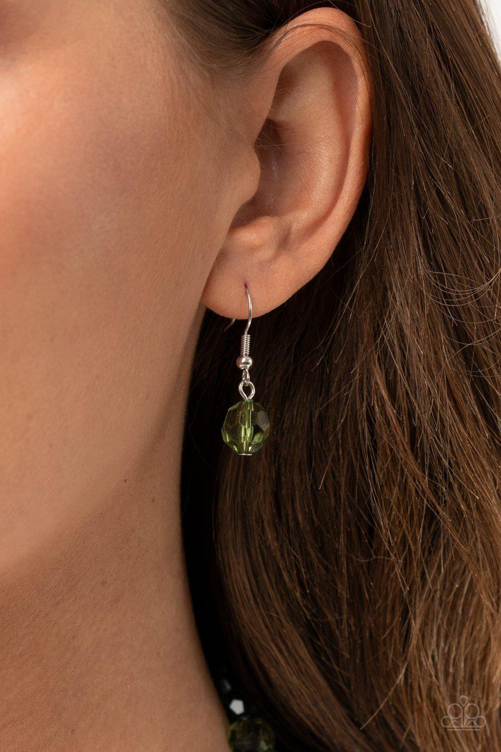 Malibu Masterpiece Green Necklace - Paparazzi Accessories - free matching earrings -CarasShop.com - $5 Jewelry by Cara Jewels