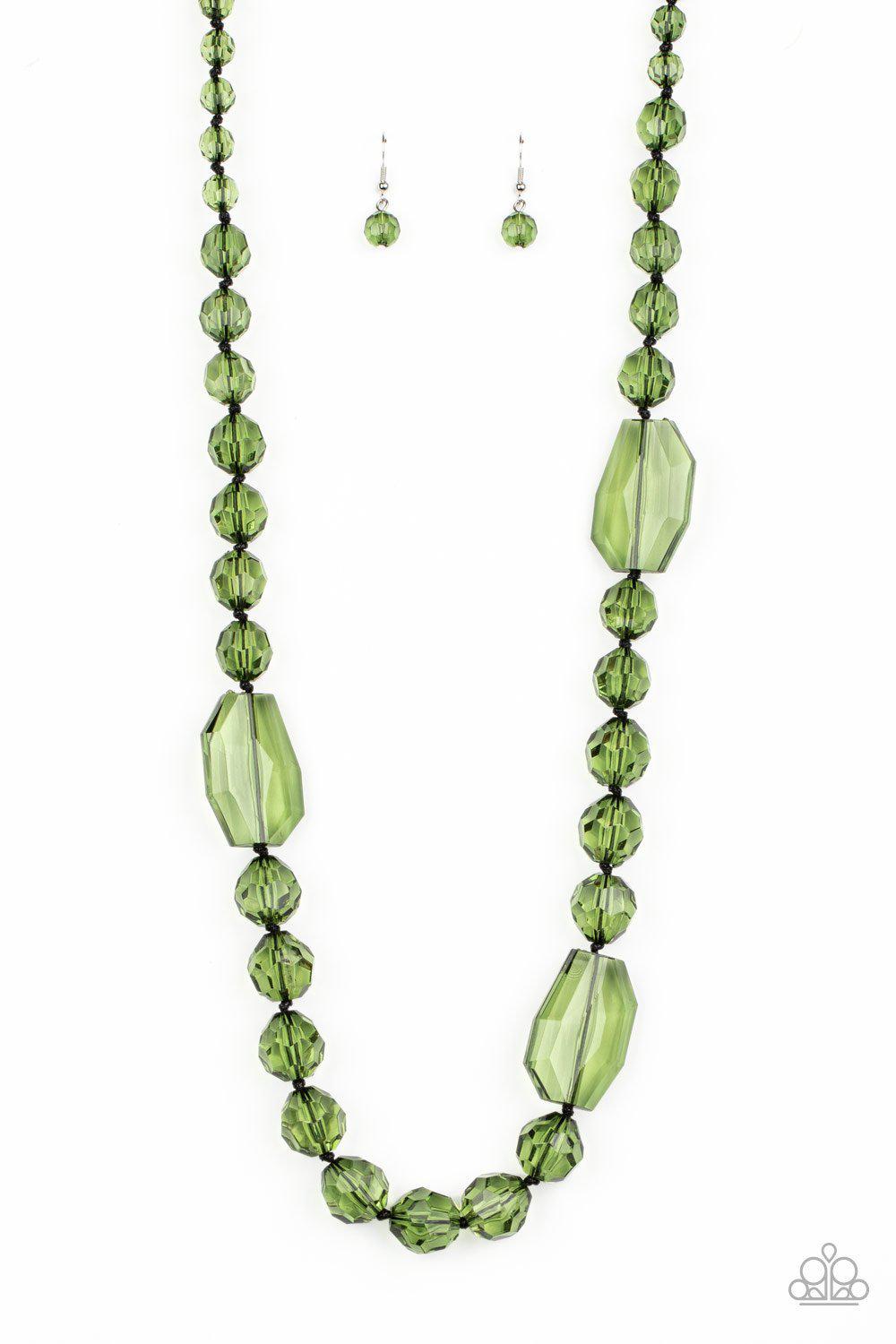 Malibu Masterpiece Green Necklace - Paparazzi Accessories - lightbox -CarasShop.com - $5 Jewelry by Cara Jewels