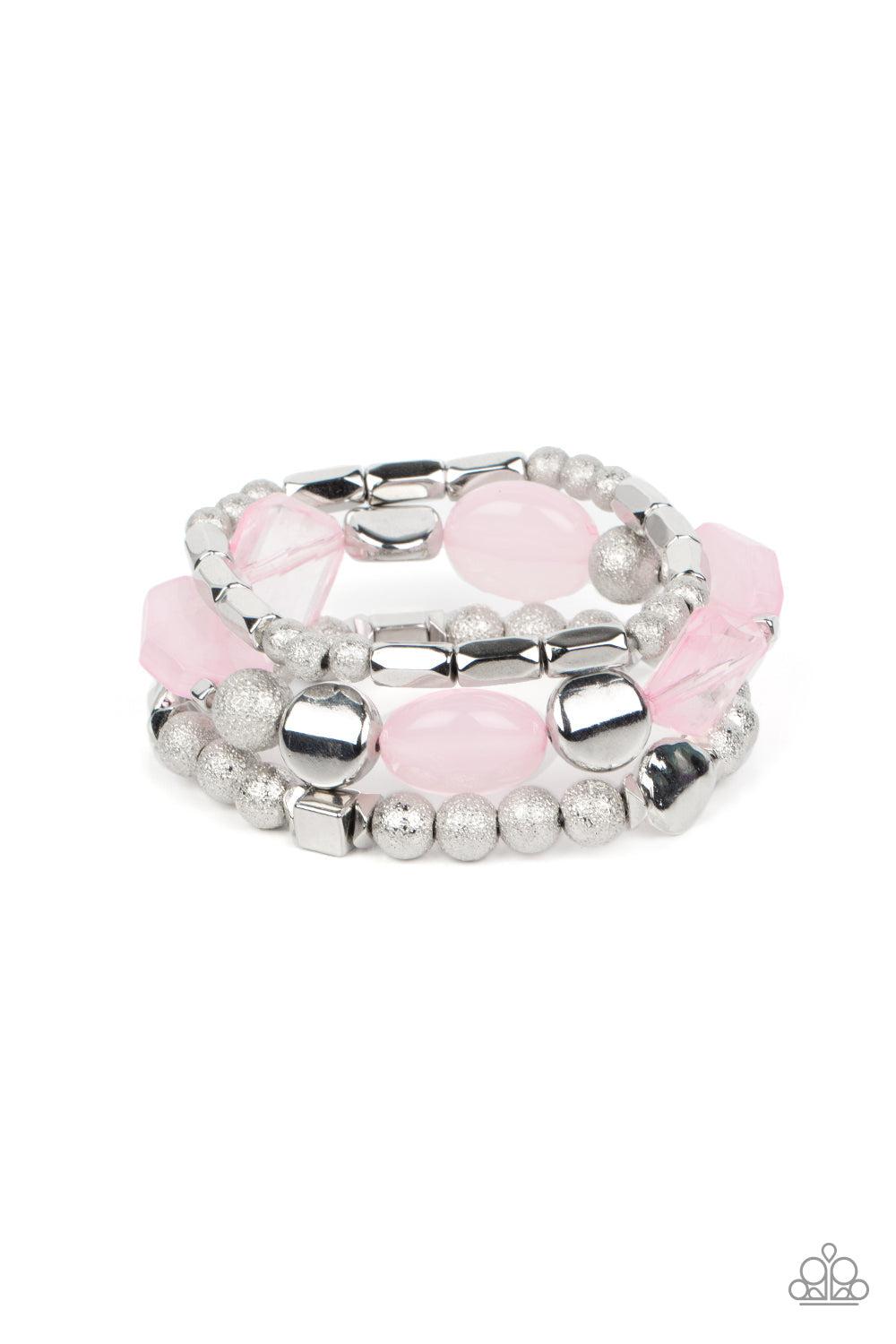 Marina Magic Pink Bracelet - Paparazzi Accessories- lightbox - CarasShop.com - $5 Jewelry by Cara Jewels