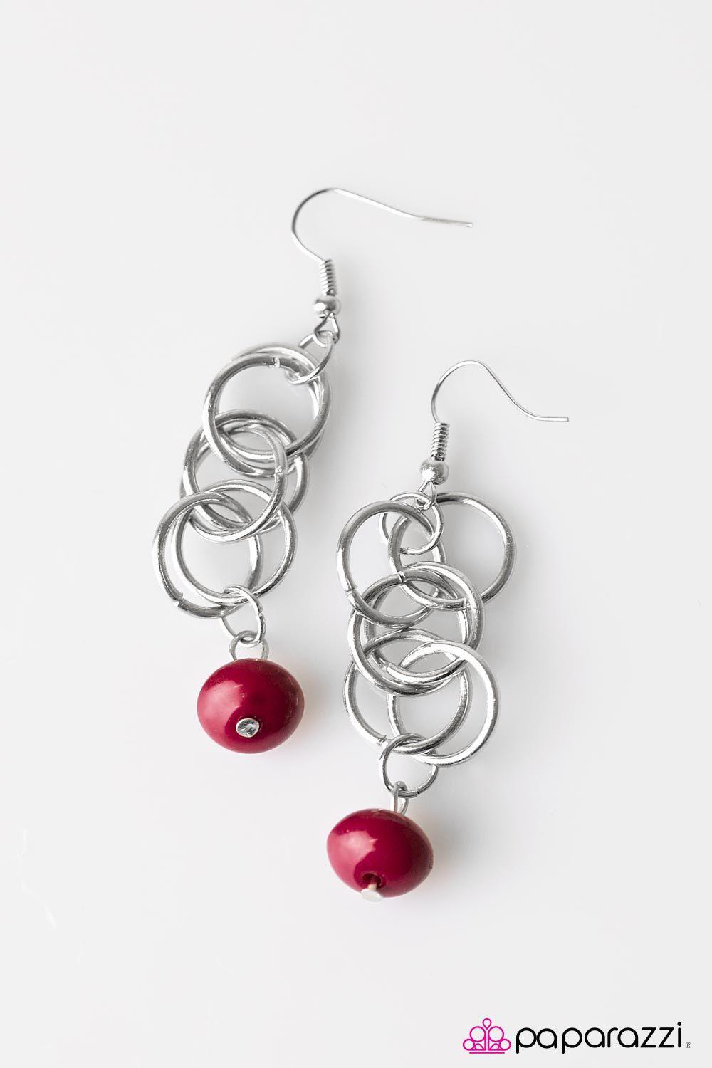 Marvelously Marvelous Pink and Silver Earrings - Paparazzi Accessories-CarasShop.com - $5 Jewelry by Cara Jewels