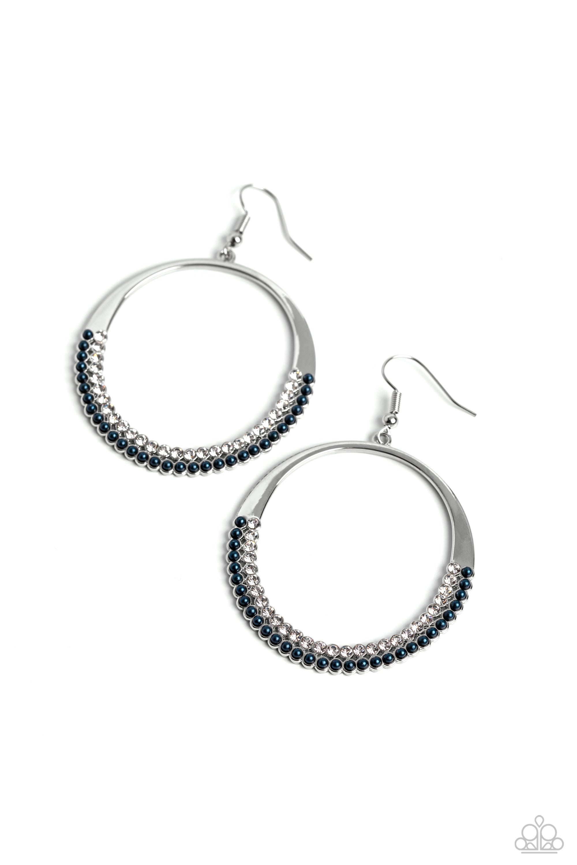 Material PEARL Blue Pearl Earrings - Paparazzi Accessories- lightbox - CarasShop.com - $5 Jewelry by Cara Jewels