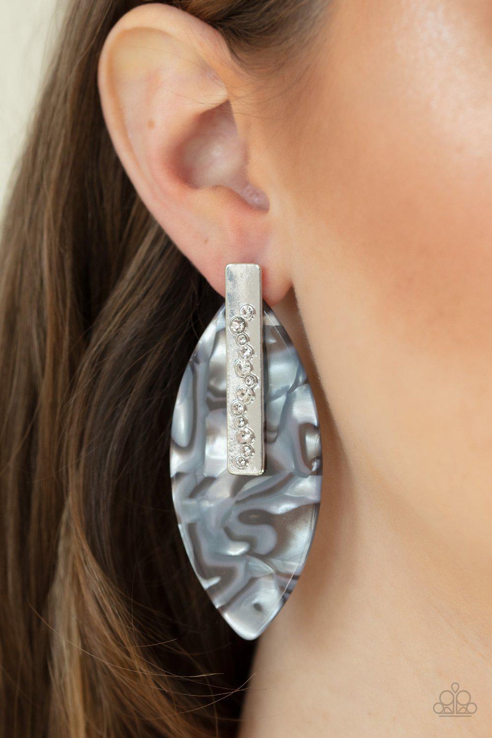 Maven Mantra Multi Acrylic Post Earrings - Paparazzi Accessories LOTP Exclusive August 2020-CarasShop.com - $5 Jewelry by Cara Jewels