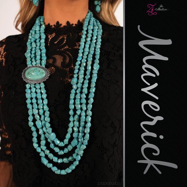 Maverick 2018 Zi Collection Necklace and matching Earrings - Paparazzi Accessories-CarasShop.com - $5 Jewelry by Cara Jewels