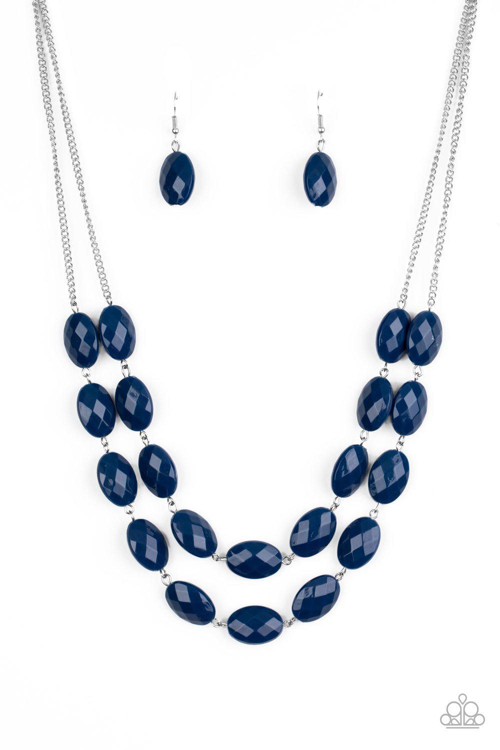 Max Volume Classic Blue Necklace - Paparazzi Accessories-CarasShop.com - $5 Jewelry by Cara Jewels