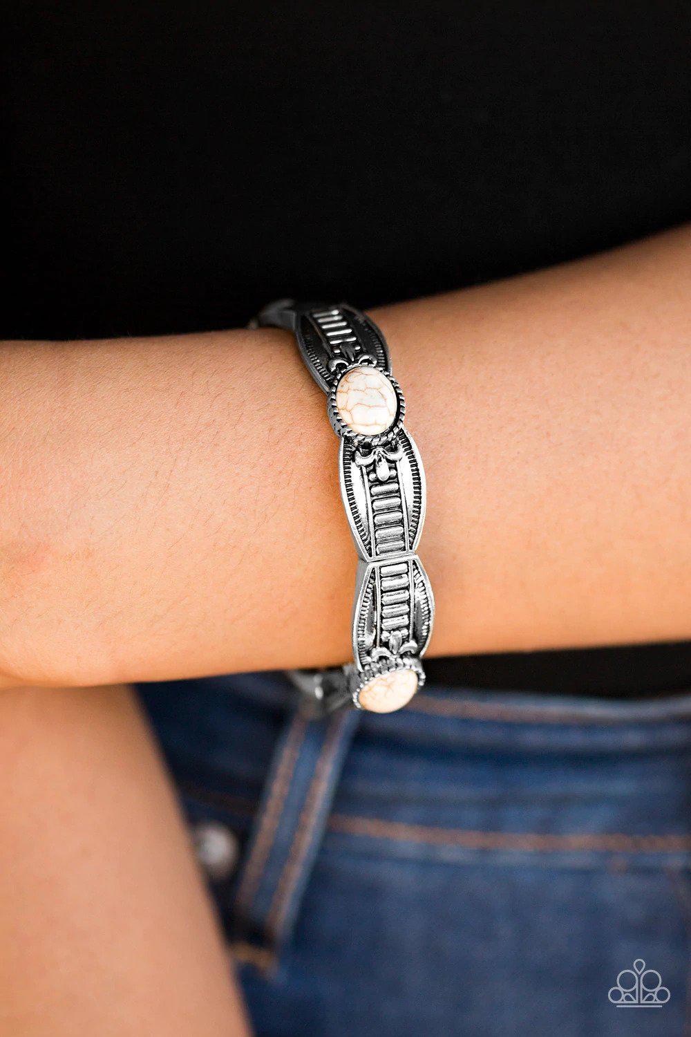 Paparazzi Bracelets - Paparazzi Mayan Majesty White Stone Bracelet | CarasShop