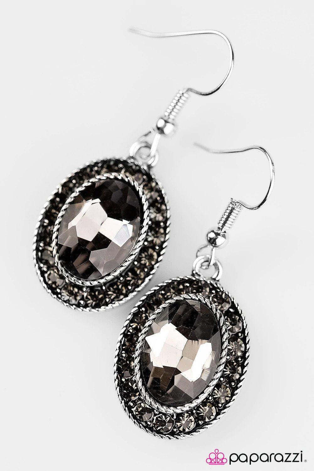 Mega Babe Silver Earrings - Paparazzi Accessories- lightbox - CarasShop.com - $5 Jewelry by Cara Jewels